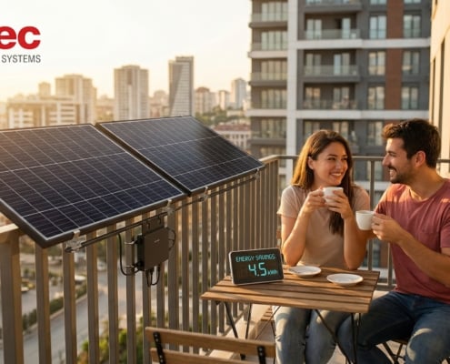 Balkona güneş paneli kurulum mini solar sistem