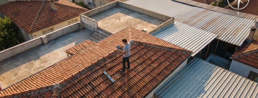 Inspection before installing solar panels on the roof.