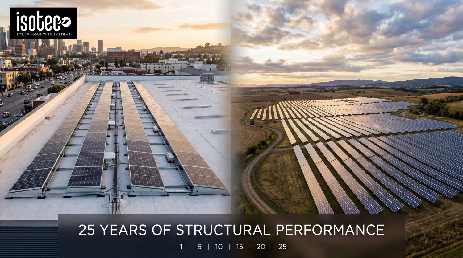 Güneş enerjisi montaj sistemlerinde 25 yıllık yapısal performans: çatı ve arazi senaryoları